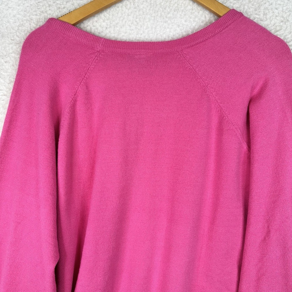 Torrid Hot Pink Lightweight Sweater Long Raglan Sleeve Soft‎ Knit Valentine - Picture 10 of 10